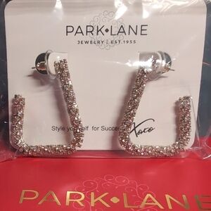 Park Lane Sparkling Gold and Silver Square Earrings